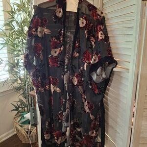 Black and Red Cape with Elegant Flow